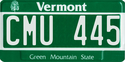 VT license plate CMU445