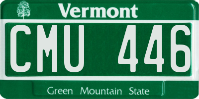 VT license plate CMU446
