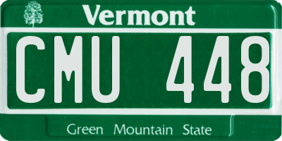 VT license plate CMU448