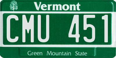 VT license plate CMU451
