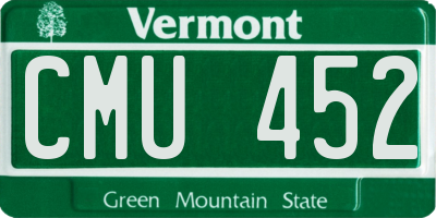 VT license plate CMU452