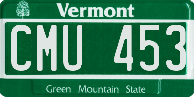 VT license plate CMU453