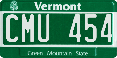 VT license plate CMU454
