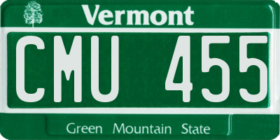 VT license plate CMU455