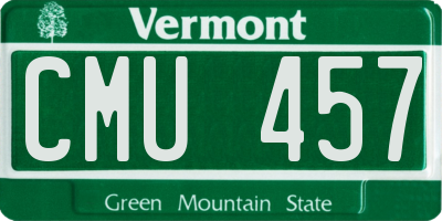 VT license plate CMU457