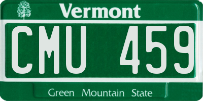 VT license plate CMU459