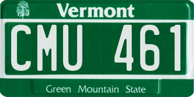 VT license plate CMU461