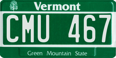 VT license plate CMU467