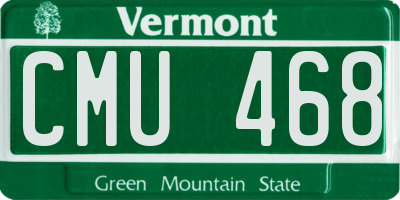 VT license plate CMU468