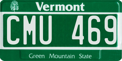 VT license plate CMU469