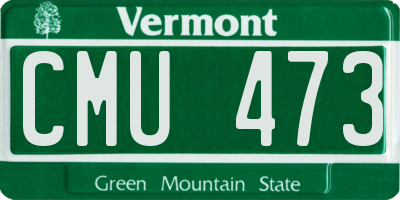 VT license plate CMU473