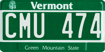 VT license plate CMU474