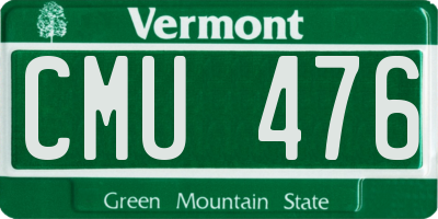 VT license plate CMU476