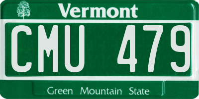 VT license plate CMU479