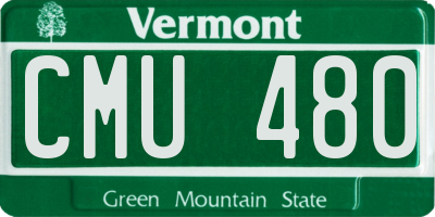 VT license plate CMU480