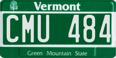 VT license plate CMU484