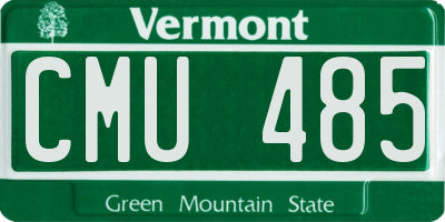 VT license plate CMU485