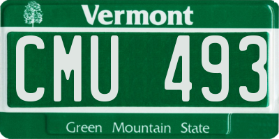 VT license plate CMU493