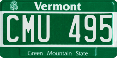 VT license plate CMU495