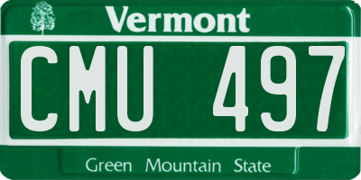 VT license plate CMU497