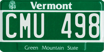 VT license plate CMU498