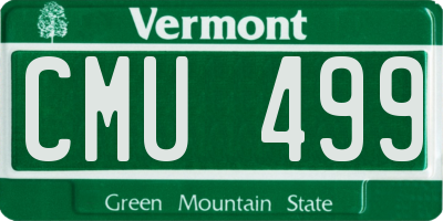 VT license plate CMU499