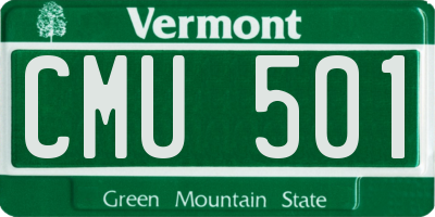 VT license plate CMU501