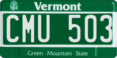 VT license plate CMU503