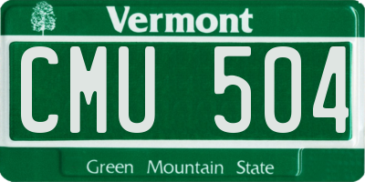 VT license plate CMU504