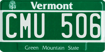 VT license plate CMU506