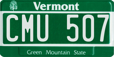 VT license plate CMU507