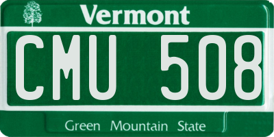 VT license plate CMU508