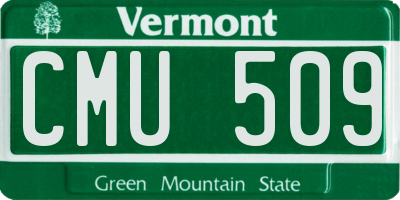 VT license plate CMU509