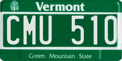 VT license plate CMU510