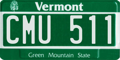 VT license plate CMU511