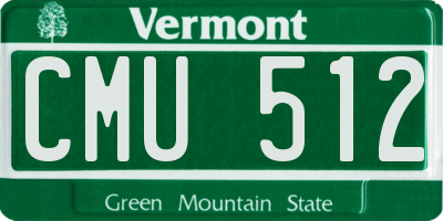 VT license plate CMU512