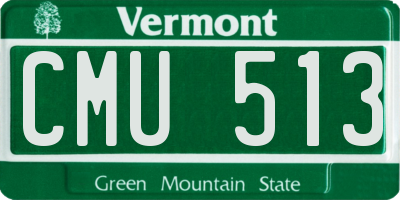 VT license plate CMU513
