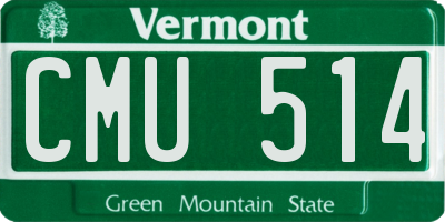 VT license plate CMU514