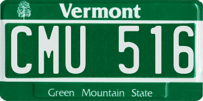 VT license plate CMU516