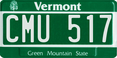 VT license plate CMU517