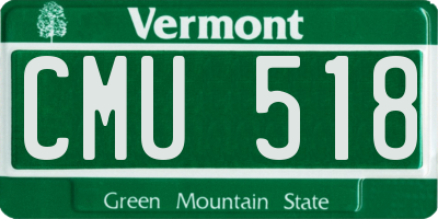 VT license plate CMU518