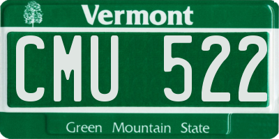 VT license plate CMU522
