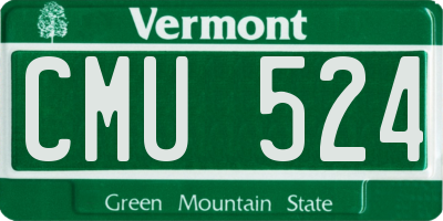 VT license plate CMU524