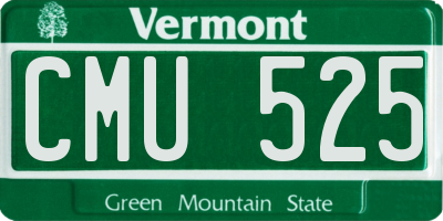 VT license plate CMU525