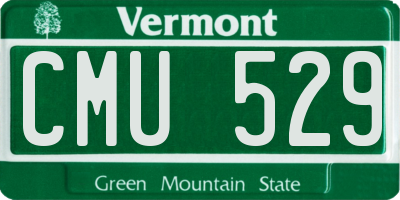 VT license plate CMU529