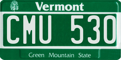 VT license plate CMU530