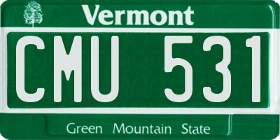 VT license plate CMU531