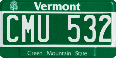 VT license plate CMU532