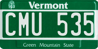 VT license plate CMU535