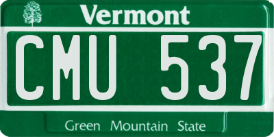VT license plate CMU537